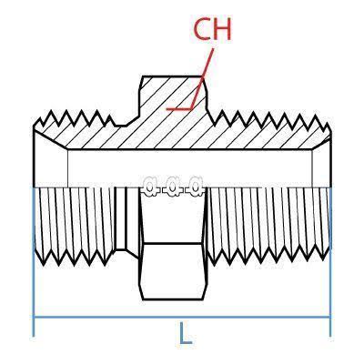 Straight Adapter, Male 2x22 BSPP x Male 2x22 NPT, Stainless Steel M5263