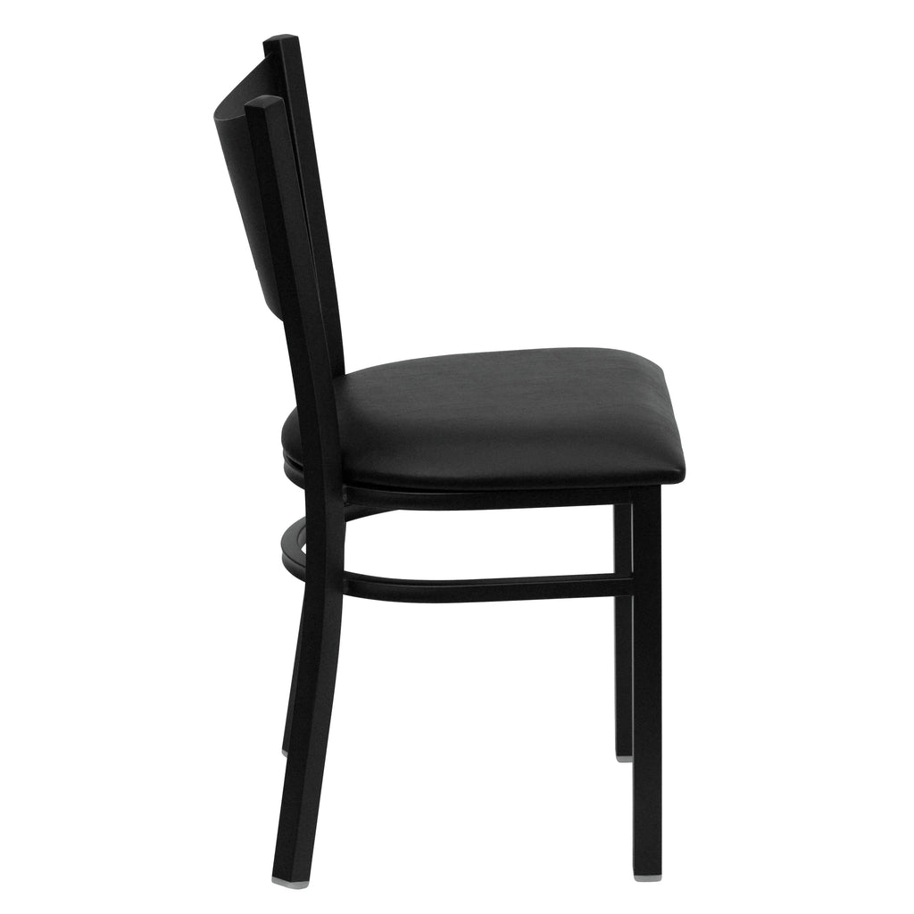 Black Metal Restaurant Chair with Black Vinyl Seat O792