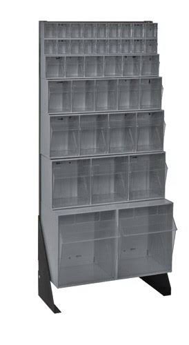 Tip Out Bin Floor Stand Single Sided 48x22 H Gray I192