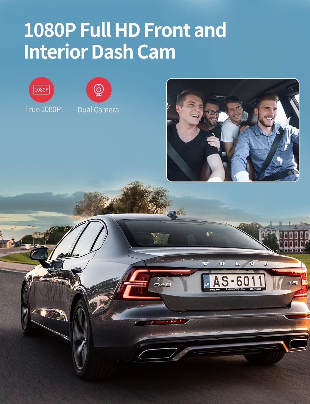 2.0" IPS Display Dual Dash Camera 1080P FHD Pack of 2 B861294