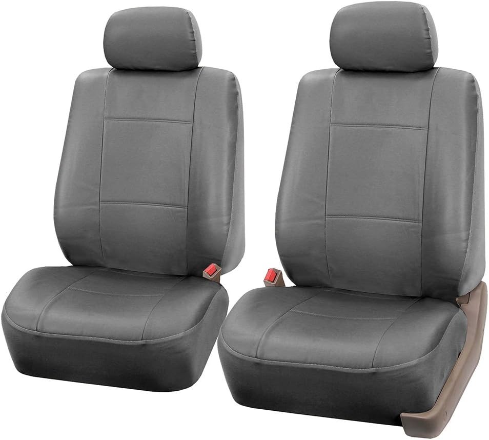 Black Faux Leather Automotive Seat Covers Set of 2 Z120868