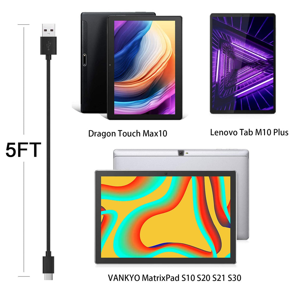 Charging Cable for Dragon Touch Max10 Tablet (5FT) O89599