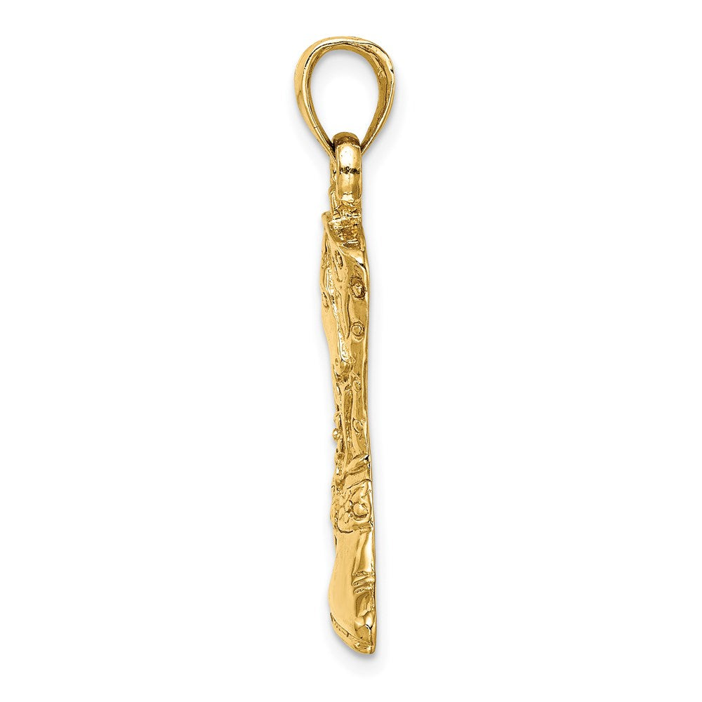 14k Gold Cowboy Boot Charm E918