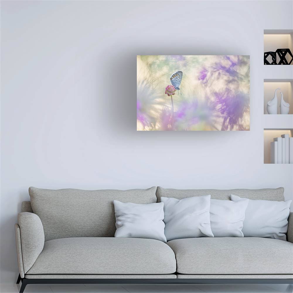 Canvas Art in Tan/White/Purple W254