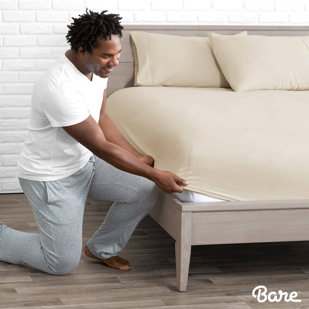 5-Pack Microfiber Fitted Bottom Sheets, Deep Pocket - Split King - Taupe P95002