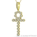 Large CZ Crystal Pave Ankh Pendant Necklace in .925 Sterling Silver M494
