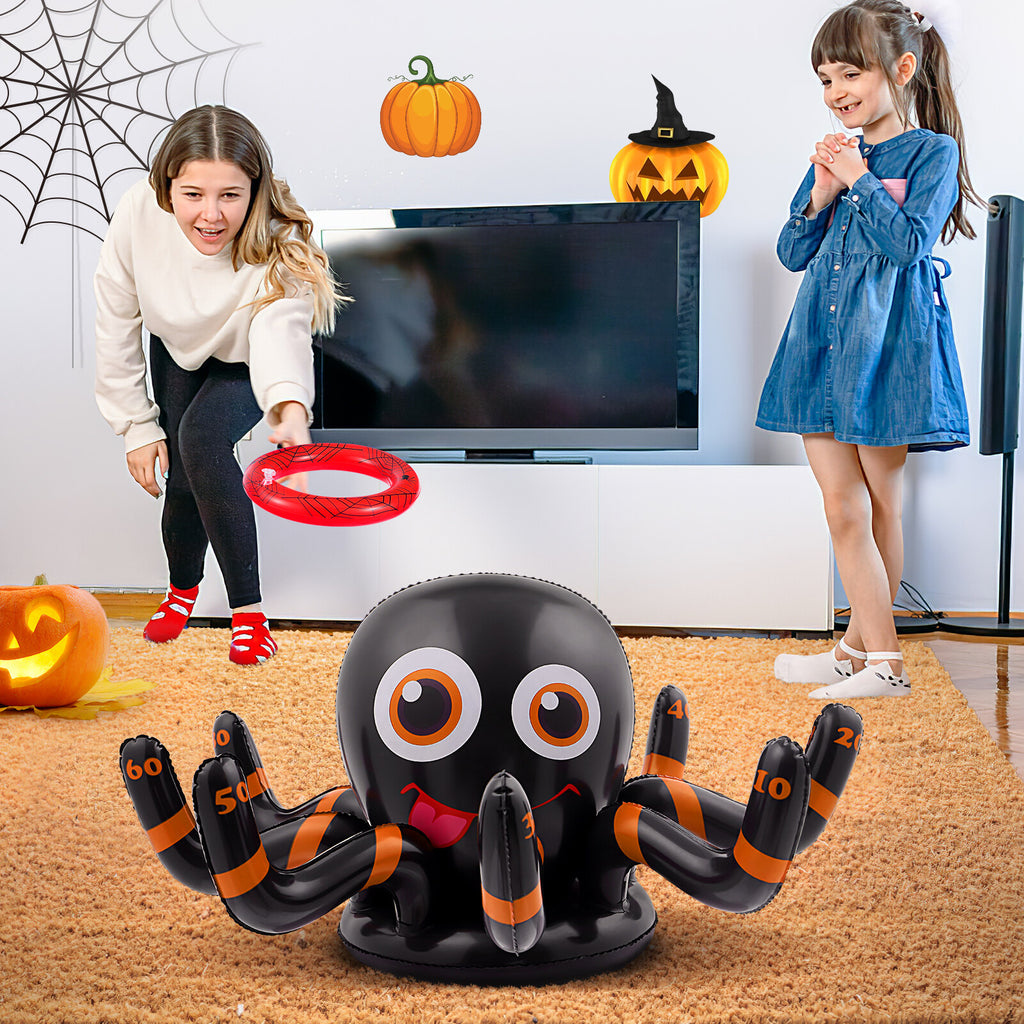 2pcs Inflatable Halloween Spider Ring Set Party Toss Game with Air Pump P1799