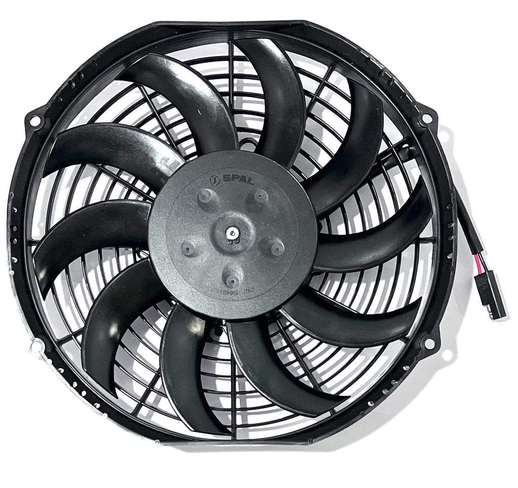 10" 12 Volt Curved Blade Puller Fan with Wire Harness Pack of 2 H263