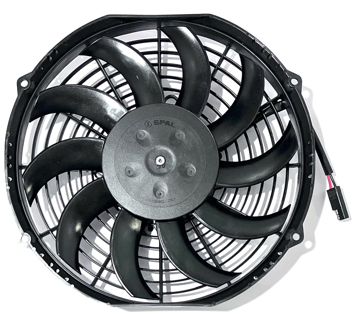 10" 12 Volt Curved Blade Puller Fan with Wire Harness Pack of 2 H263