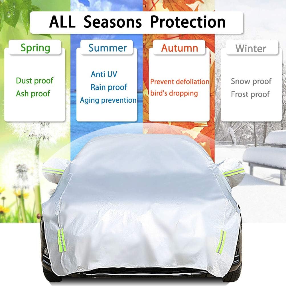 Half Car Cover with Cotton Waterproof Universal Fit Hatchback Length 158'' to 173'' Z497680