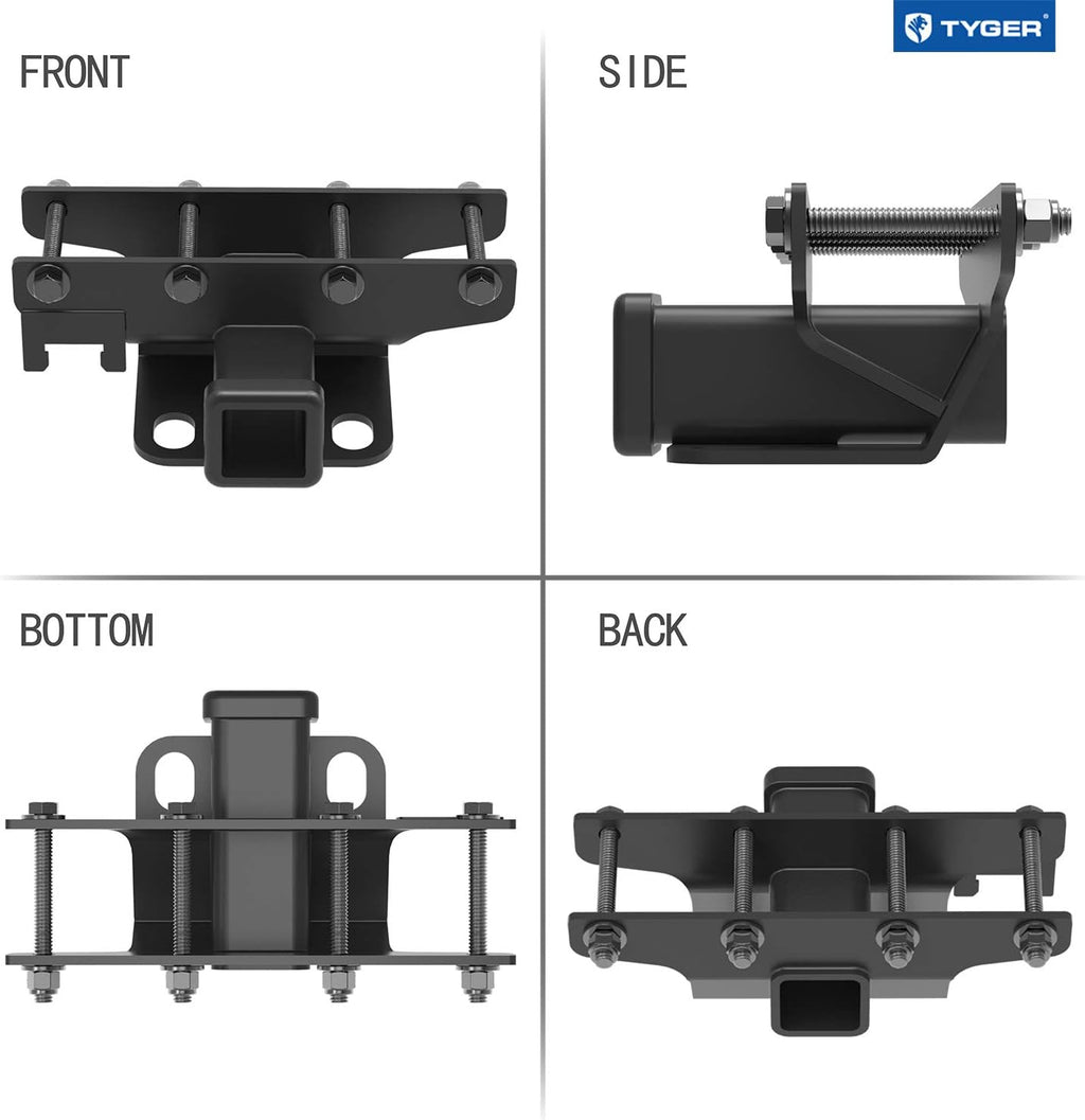 Hitch & Cover Kit 2 inch Rear Receiver Hitch Tow Towing Trailer Hitch Pack of 2 Y11583