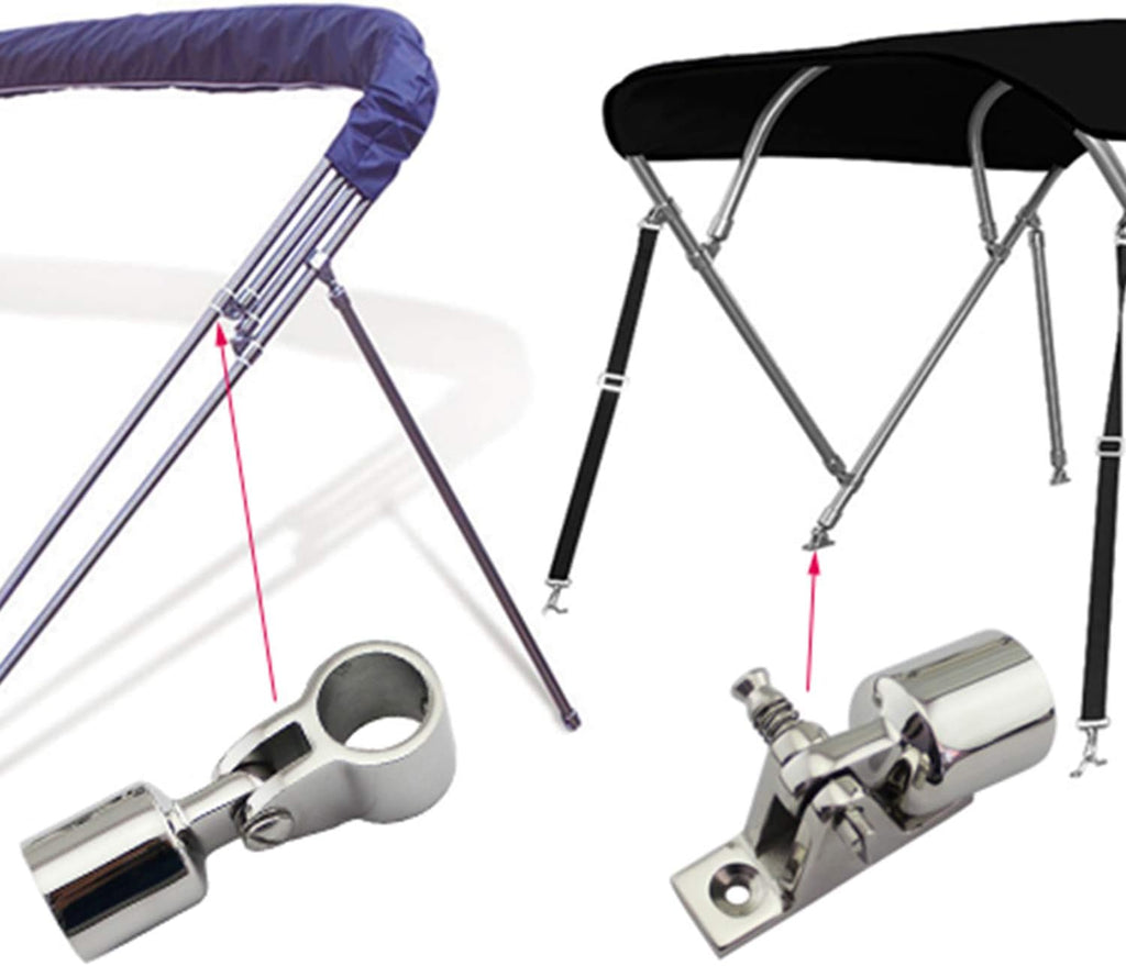 Bimini Top 3-Bow Stainless Steel Boat Hardware 12Set Pack of 2 T6027