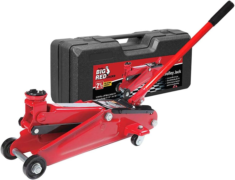 2 Ton Hydraulic Trolley Floor Jack with Blow Mold Carrying Storage Case, Red G8821