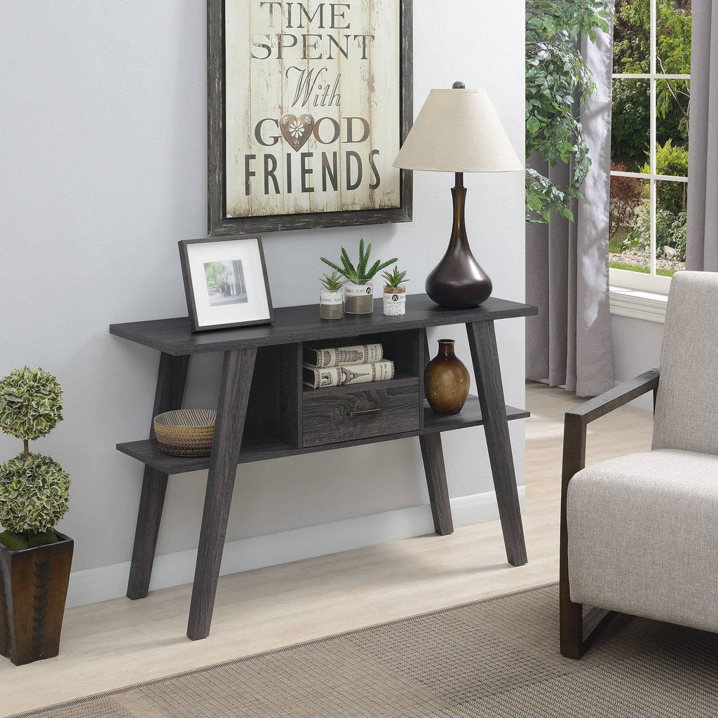 Console Table with Drawer Weathered Gray V116088