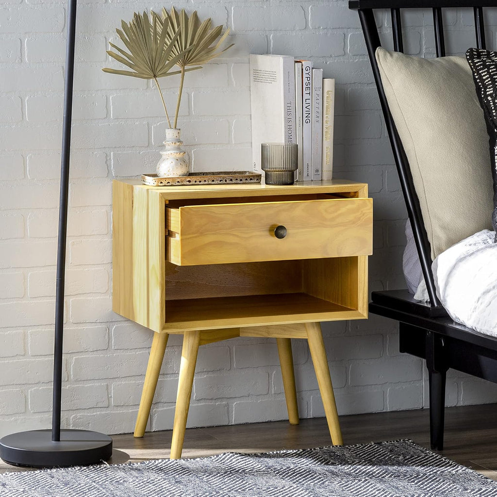 Caramel 2-Piece 2-Drawer Solid Wood Nightstand Set Q643