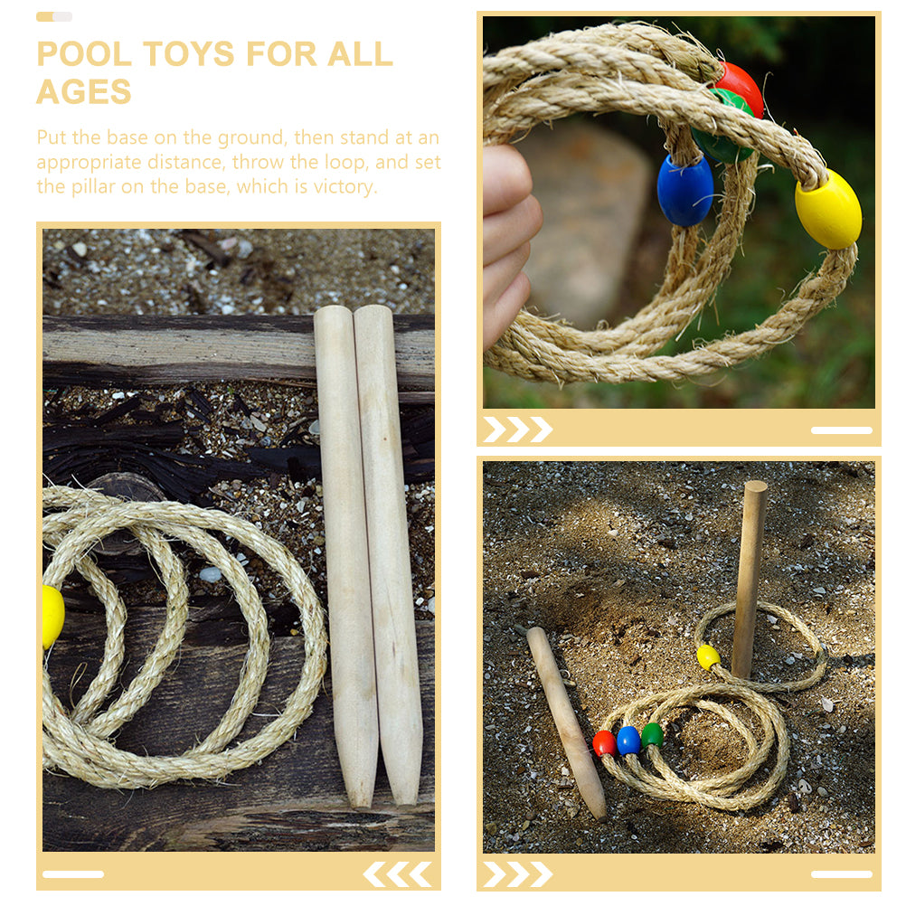 6-piece Solid Wood Ring Toss Toy Set S37818