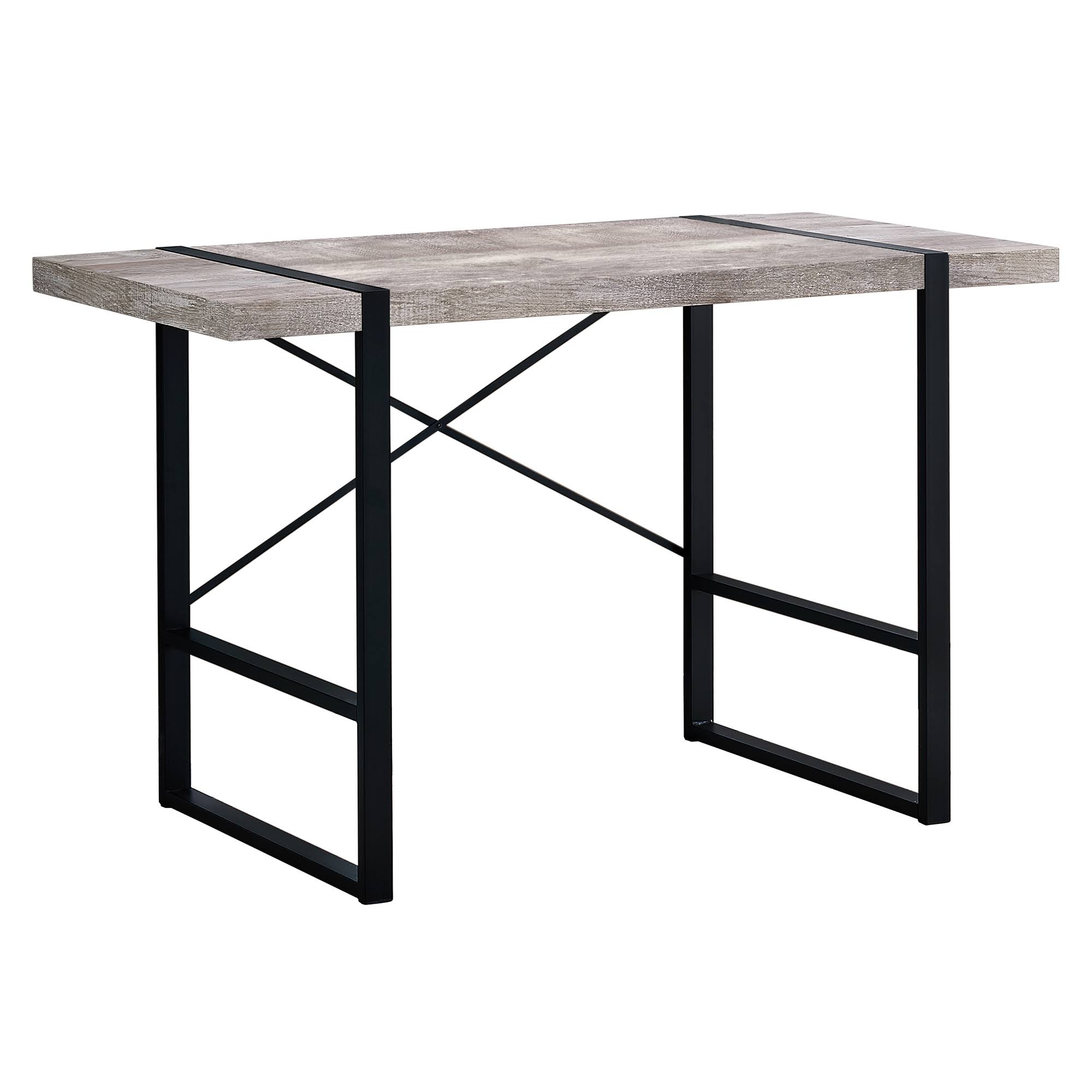 Taupe Black Particle Board Metal Computer Desk Q41419