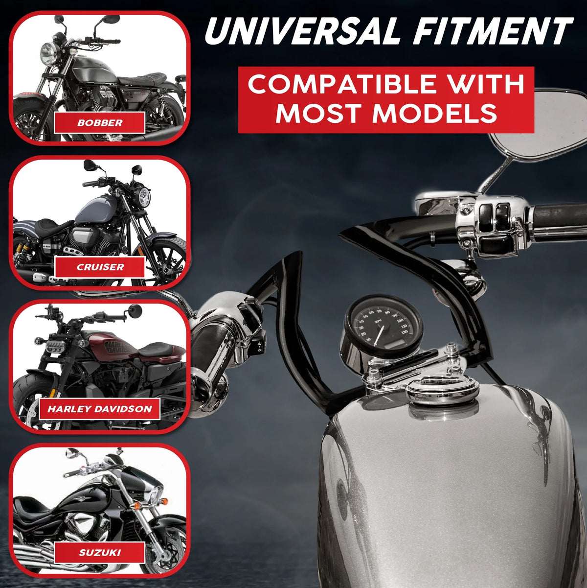 Black Z-Bar Handlebar 1 Inch V33404