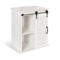 Antique White Wooden Freestanding Storage Cabinet with Sliding Barn Door P679749
