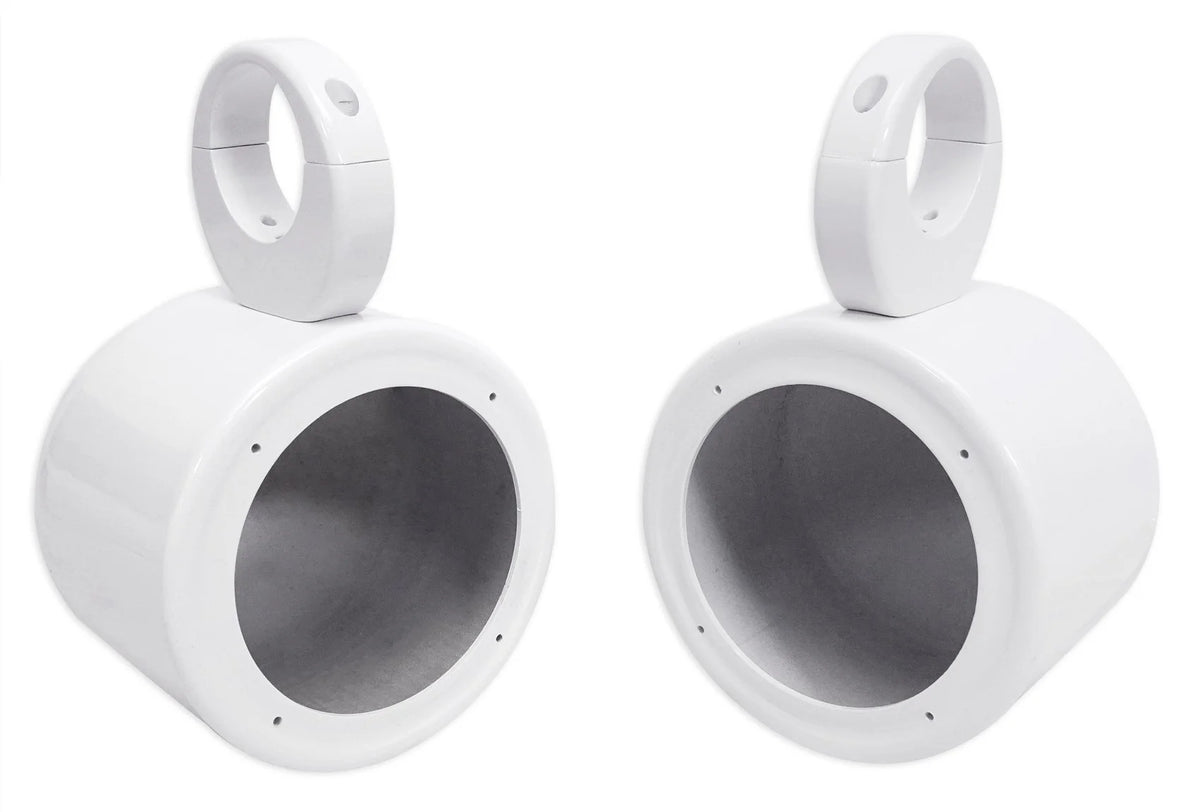 5.25" 360° Swivel White Aluminum Surface Mount Speaker Pods O406812