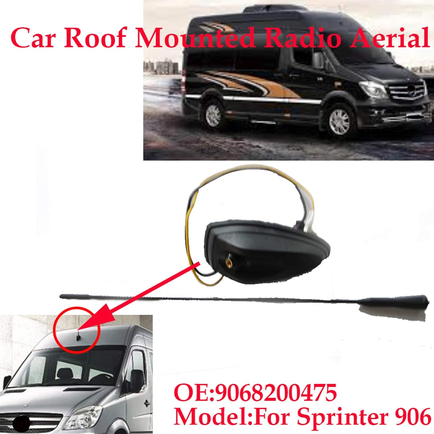 Car Roof Antenna Mast Replacement Pack of 2 S509