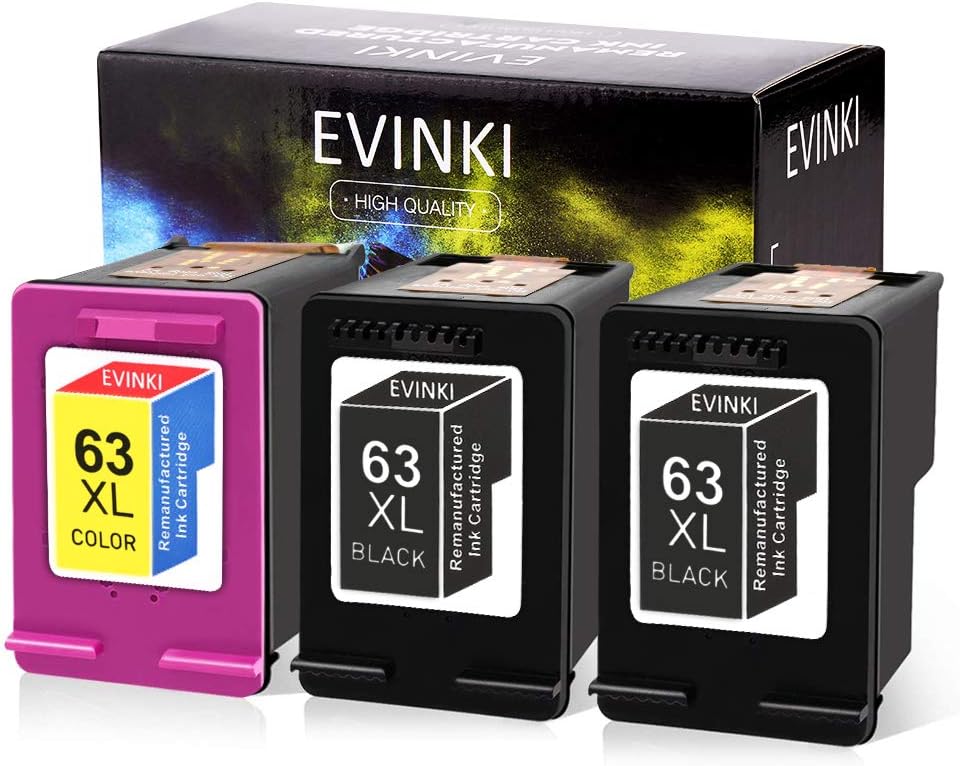 63XL Black and Color Ink Cartridge Combo Pack of 2 A8257