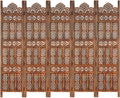 Solid Mango Wood Hand Carved 3-Panel Room Divider G513826