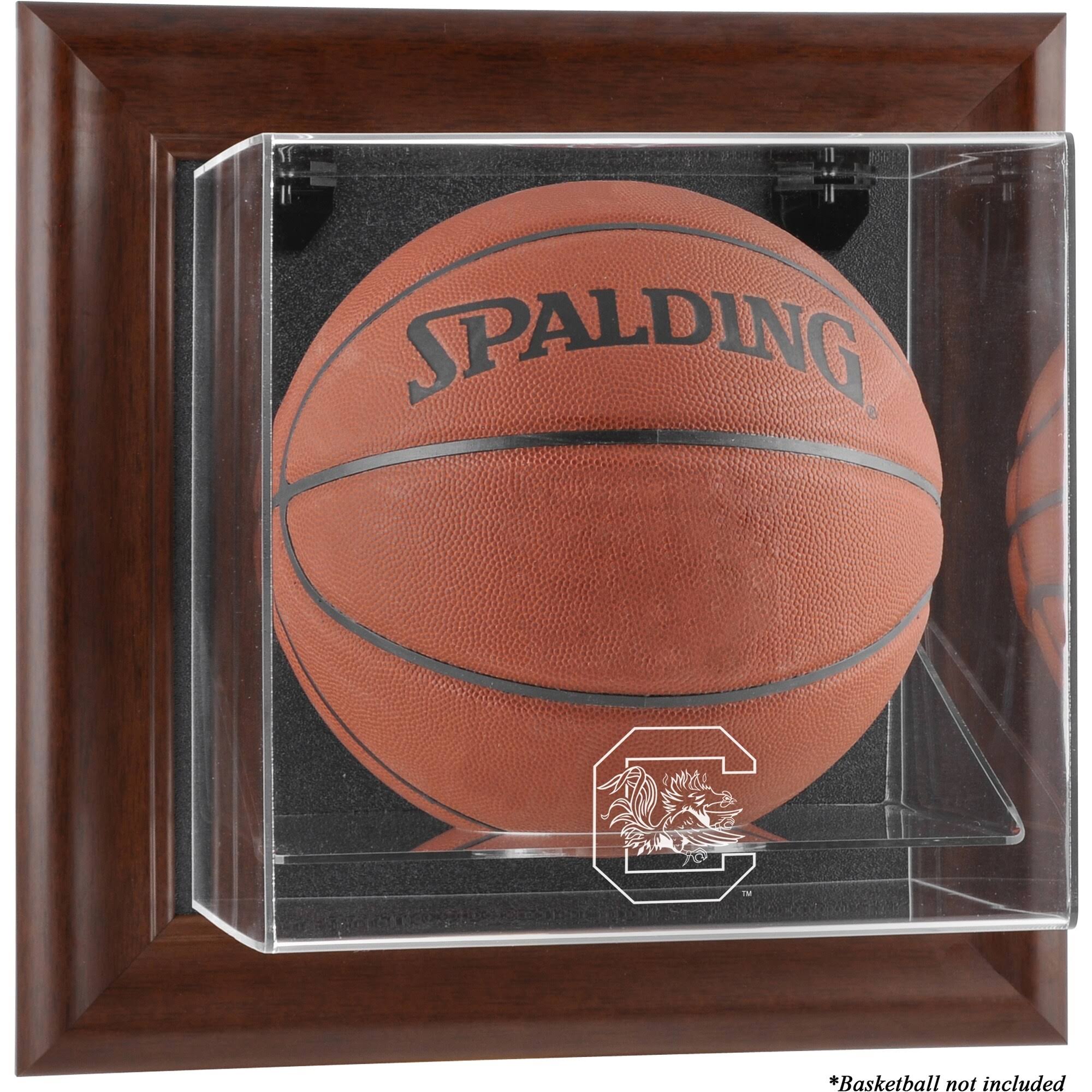 Brown Framed Wall-Mountable Basketball Display Case I825