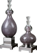 Purple Glass Bottles, Set of 2 P100820