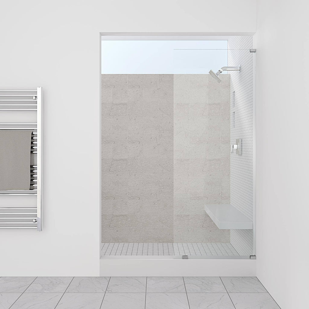 Chrome Frameless Fixed Glass Shower Panel F61555