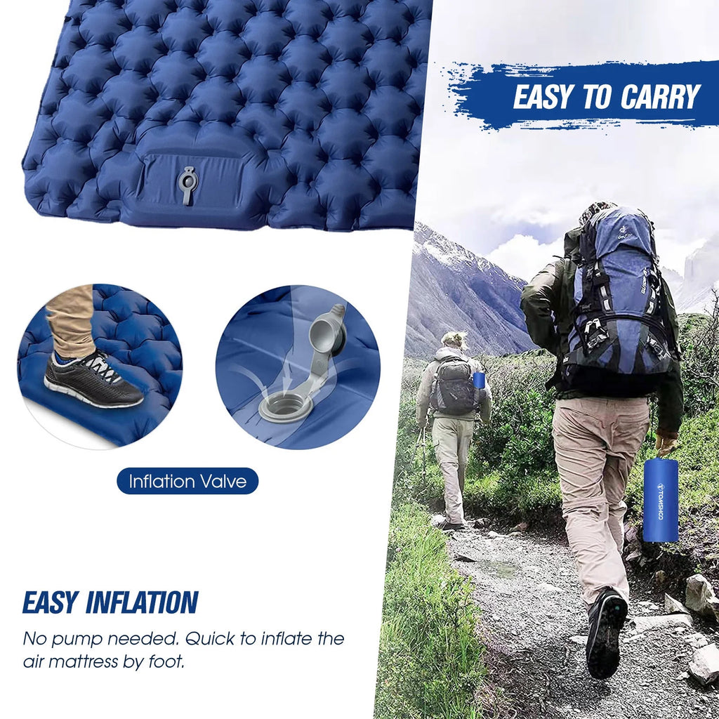 2 Person Camping Mat with Air Pillow Waterproof Backpacking Pad Y187