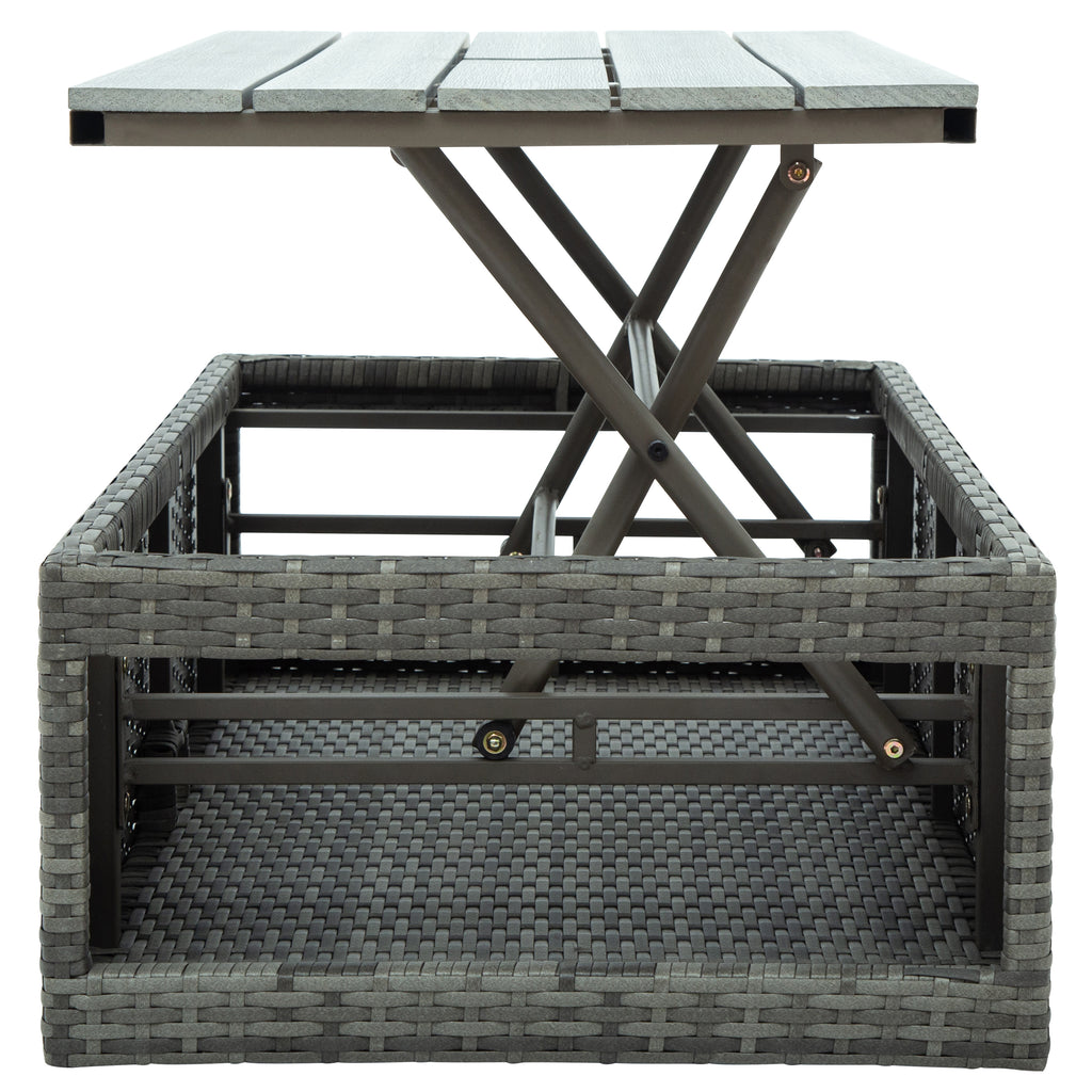 Grey 4 Piece PE Wicker Rattan Outdoor Sofa Set O24269