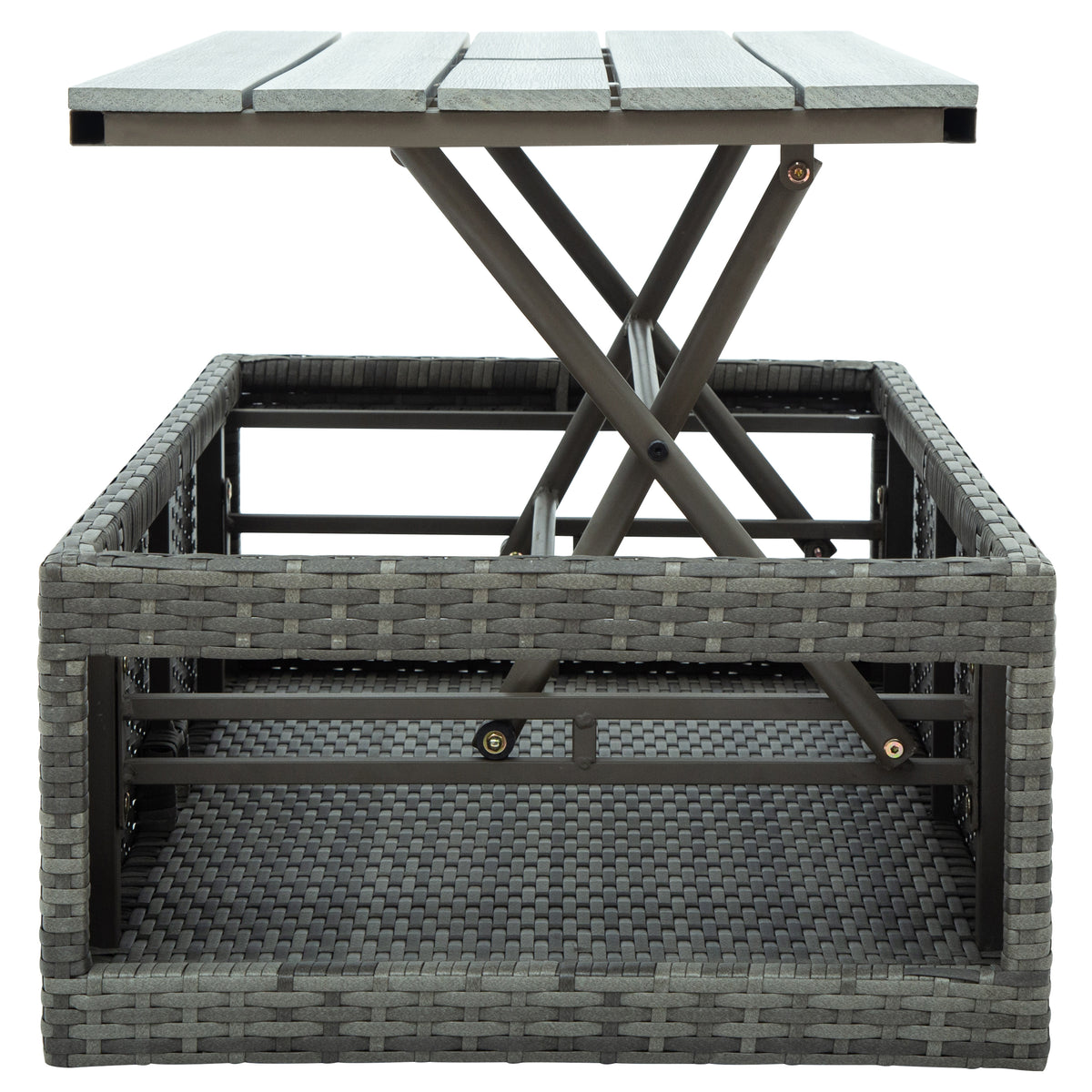 Grey 4 Piece PE Wicker Rattan Outdoor Sofa Set O24269
