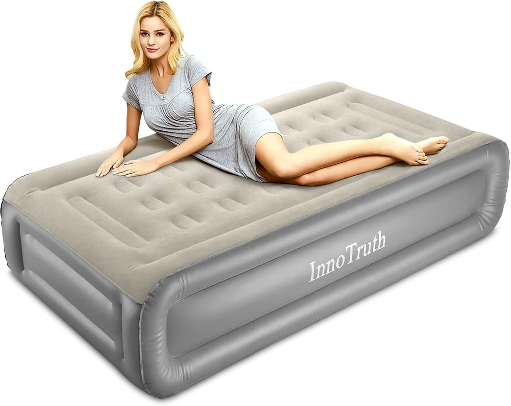 Queen Size Raised Inflatable Mattress with Built-in Pump and Carrying Bag C2917