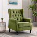 Pink Tufted Linen Accent Chair with Wooden Legs E47751