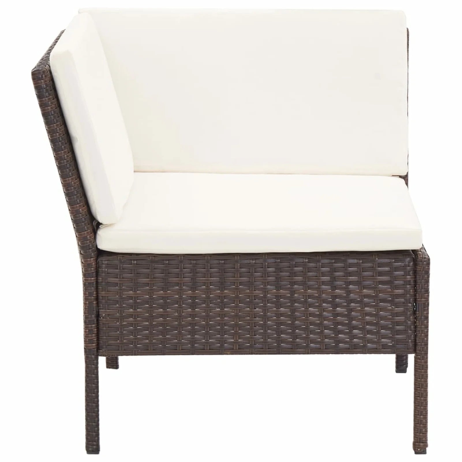 3 Piece Poly Rattan Patio Sectional Sofa Set with Ottoman T9994