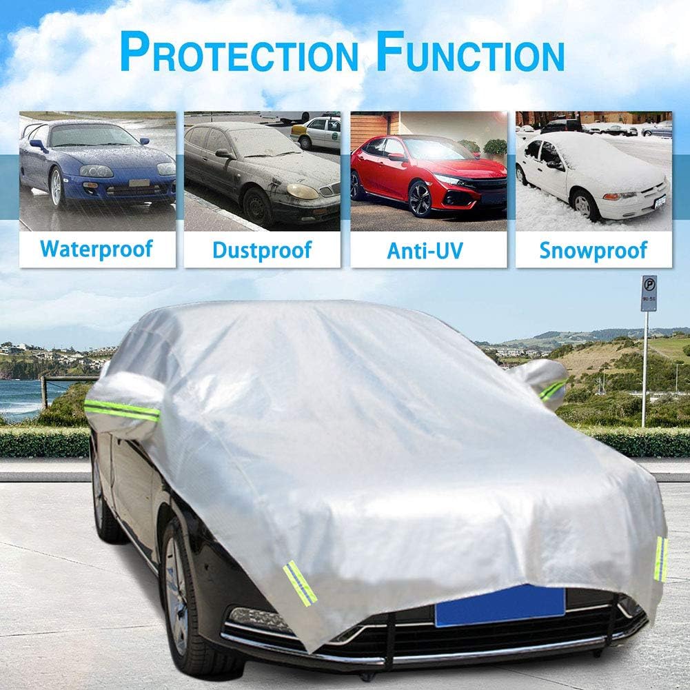 Half Car Cover with Cotton Waterproof Universal Fit Hatchback Length 158'' to 173'' Z497680