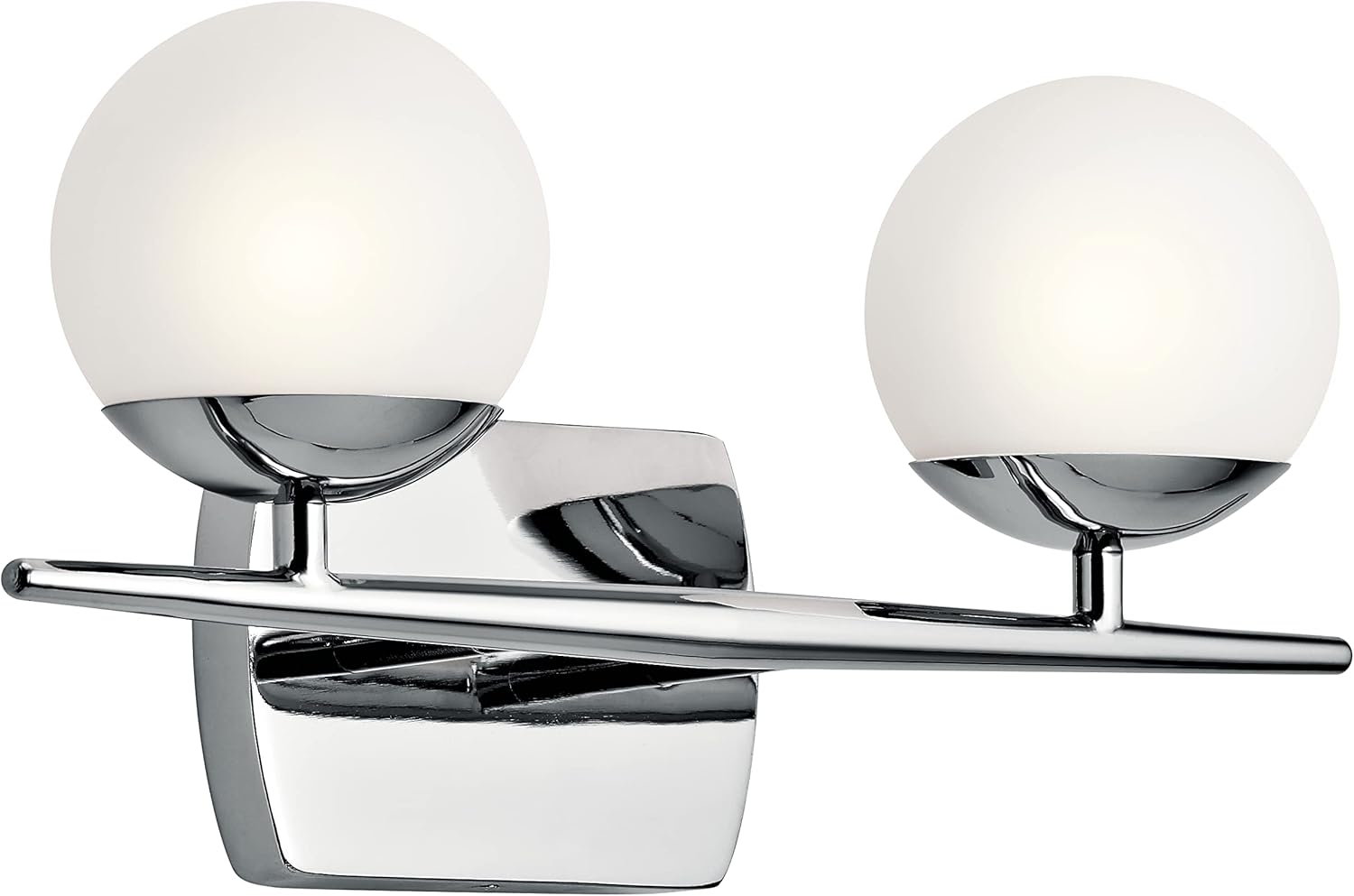 16.5 2 Light Halogen Vanity Light with Satin Etched Cased Opal Glass Natural Brass Q381