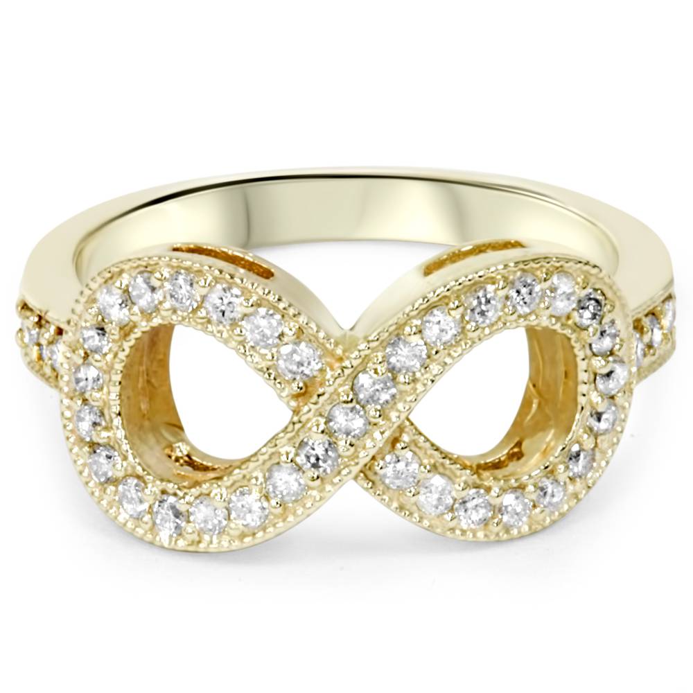 1/3ct Diamond Infinity Ring 10K Yellow Gold J777