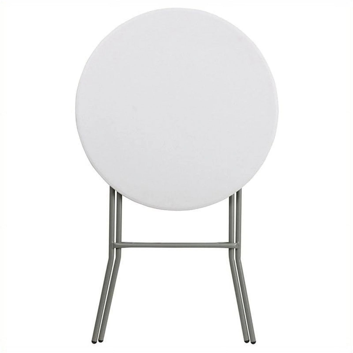 Round Granite Bar Height Folding Table in White S741