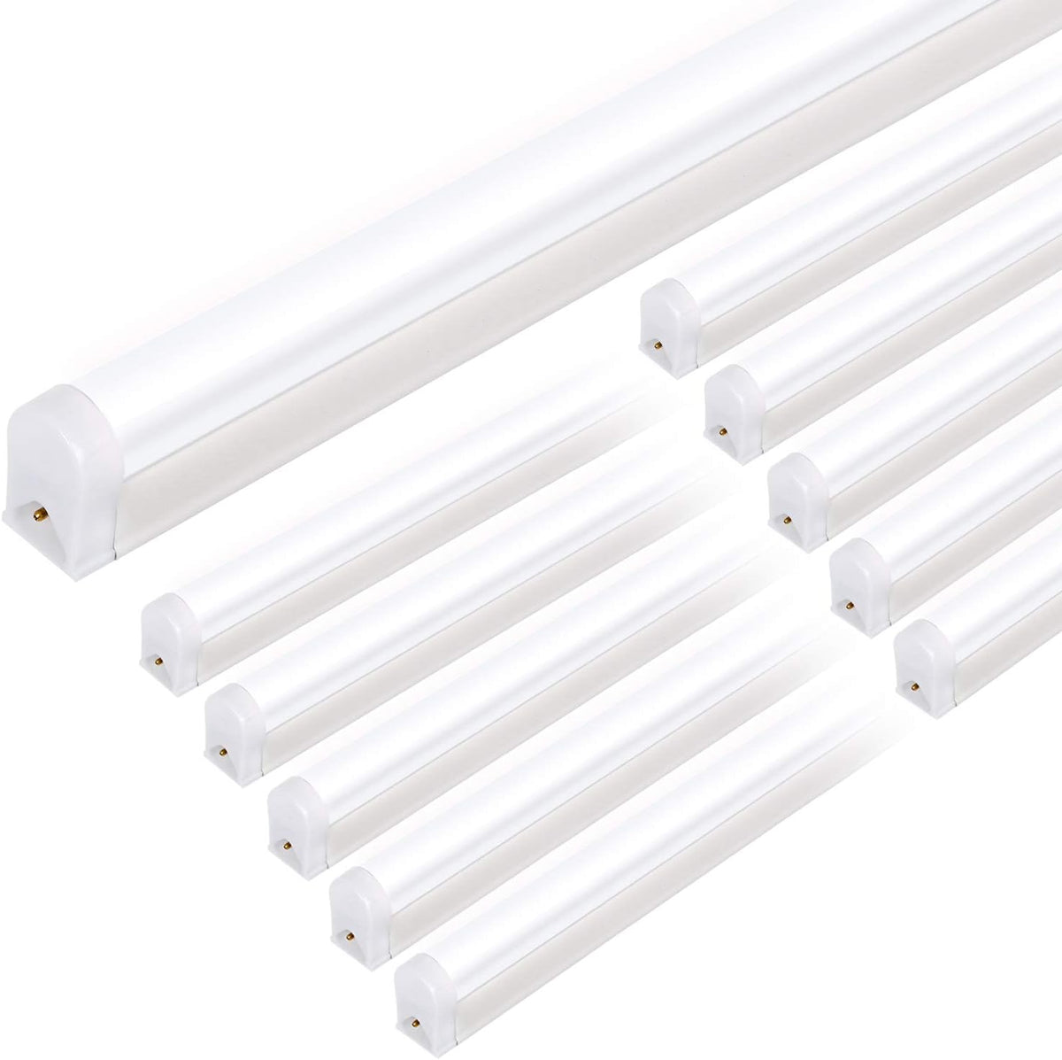 10 Pack LED Shop Light 4FT, 22W, 2200lm, 6500K Super Bright White, Linkable, Corded Electric T525