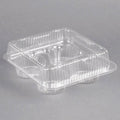 4 Compartment Clear Hinged Cupcake Container - 300/Case R12253