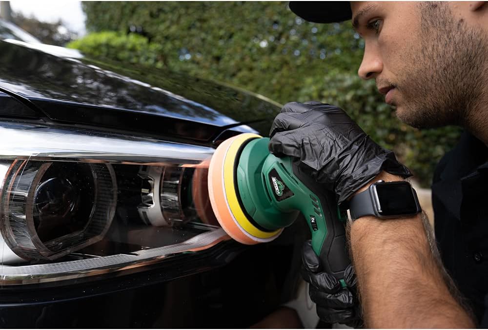 Cordless Car Buffer Polisher with 2pcs 12V Lithium Rechargeable Battery Brushless Polisher with Variable Speed, 2.0Ah Portable Wireless Buffer Kit H808813