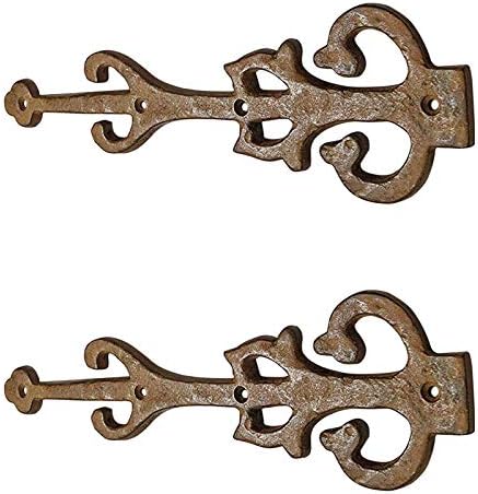 10.9 Inch Antique Cast Iron Strap Hinge Fronts (8 Pack, Black Powder Coated) X2258