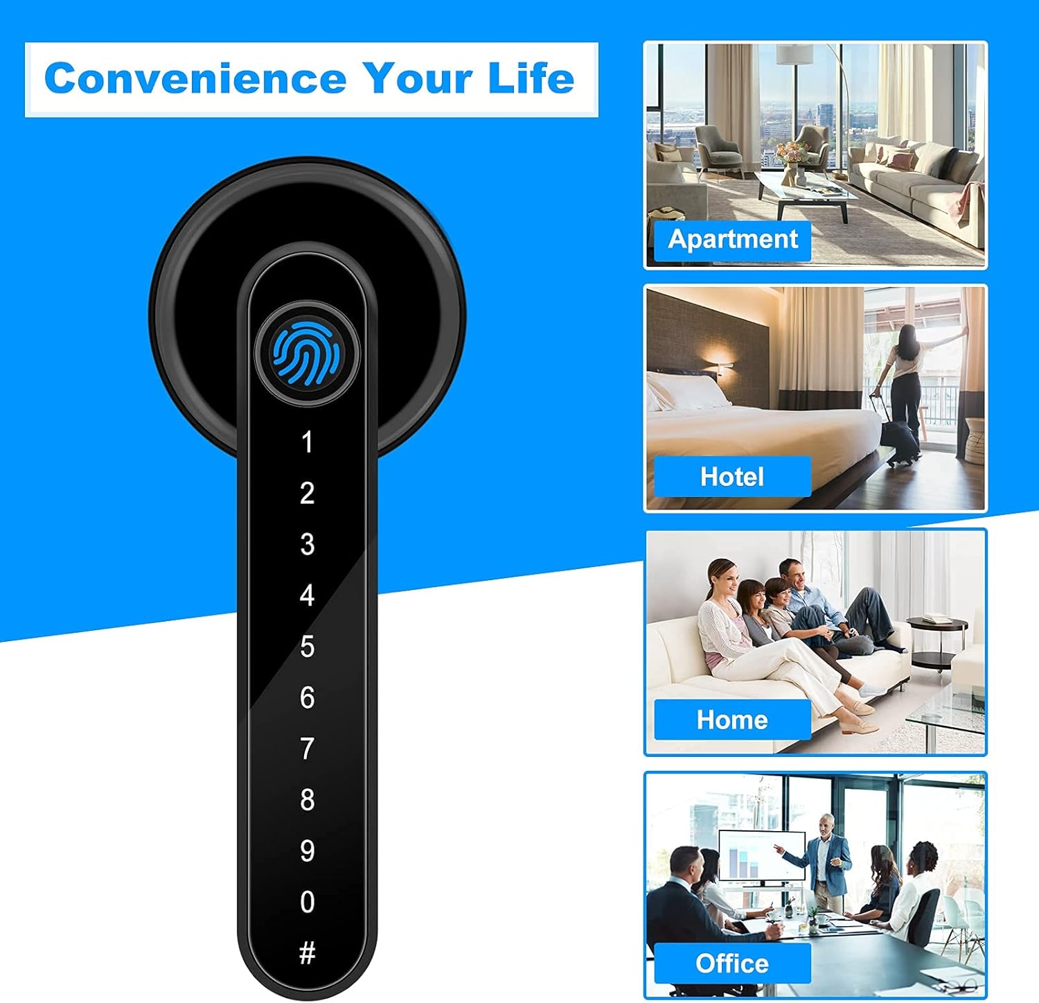 Smart Lever Door Lock with Handle Q947746