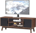 Black Wooden TV Stand with 2 Cabinets & 2 Open Shelves N3217
