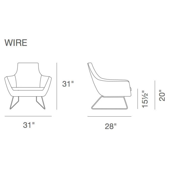 Black Leatherette Arm Chair with Chrome Wire Base P229100