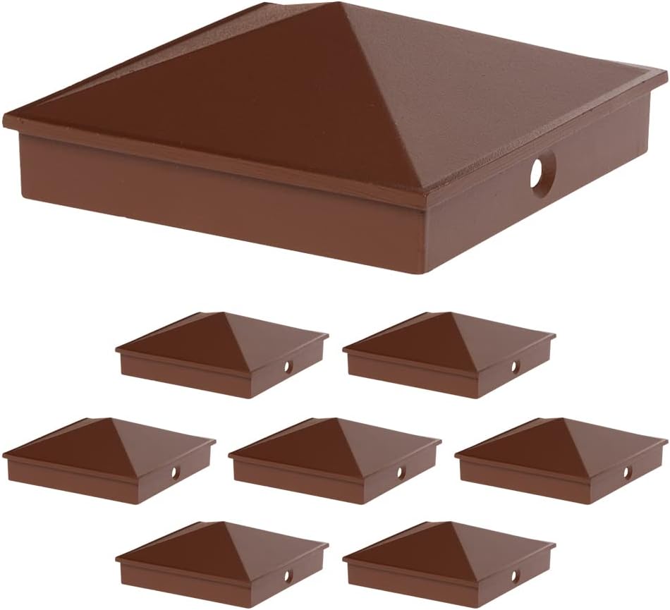 Black 8 Pack Aluminum Pyramid Post Cap Cover J345