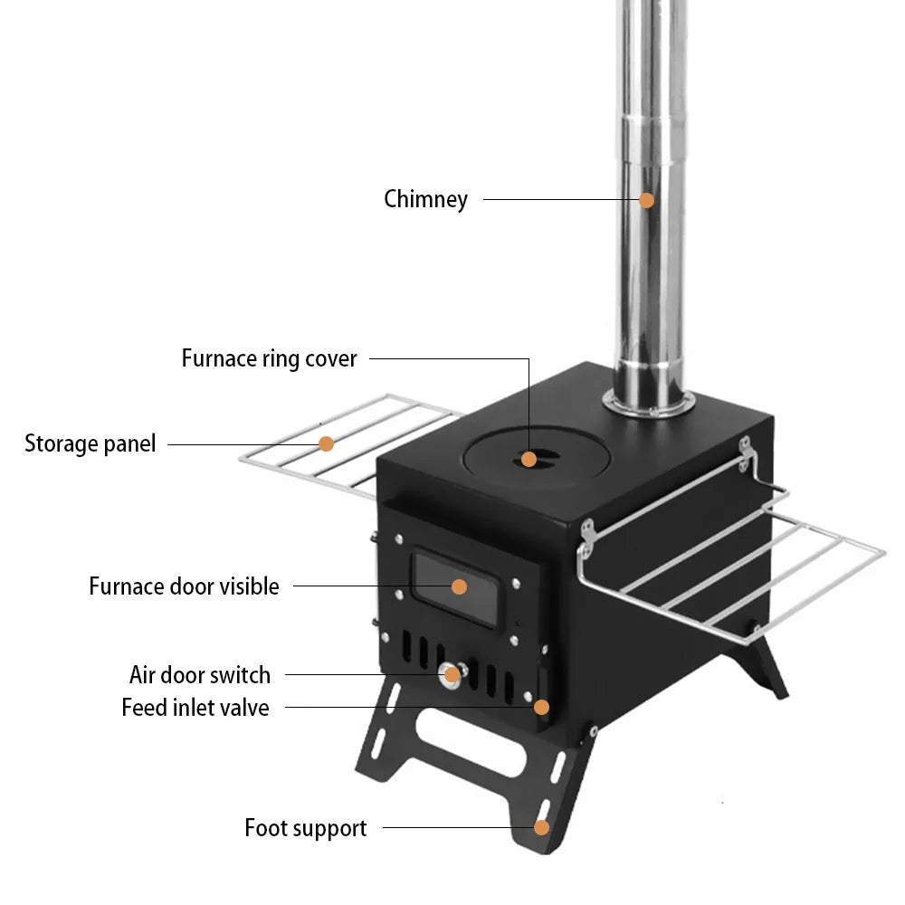 Stainless Steel Foldable Camping Wood Burning Stove O256004