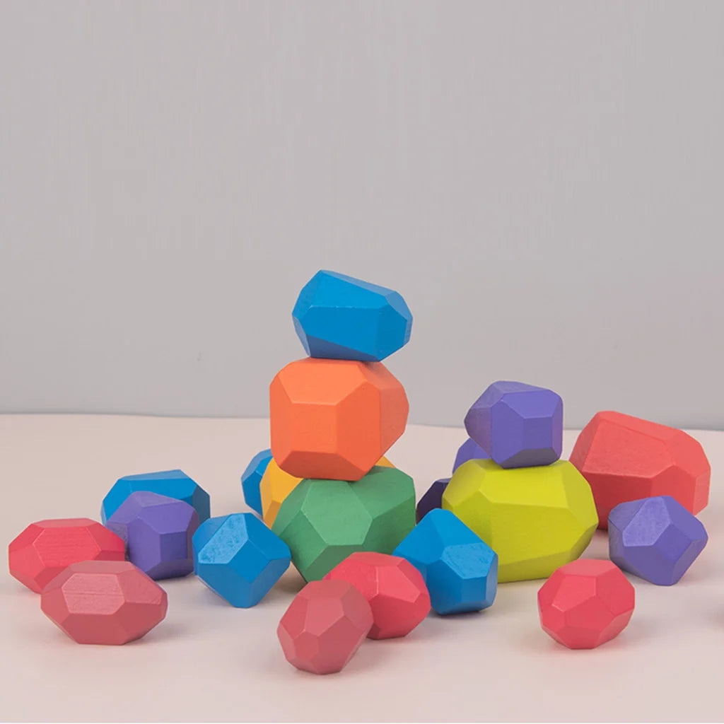 Wooden Stone Building Block Toy Stacking Game M221
